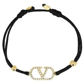 Valentino Pulsera Garavani Logo de algodón para mujer RLV EDM Multicolor