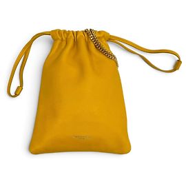 Bolsa de ombro Saint Laurent em couro amarelo Amarelo