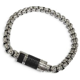 Bracciale con ciondolo Louis Vuitton Monogram Eclipse Nero Argento