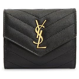 Saint Laurent Cartera Monogram para mujer Negro