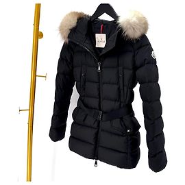 Moncler Clion Fox Fur Women's Down Jacket Black Black