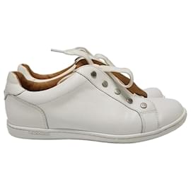 Baskets Longchamp en cuir blanc Blanc