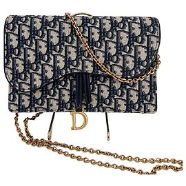 Dior Borsa a tracolla Saddle Chain Blu