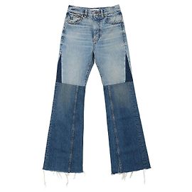 Chloé Jeans Denim a Zampa Patchwork Blu