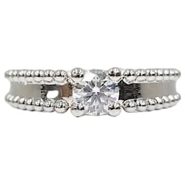 Van Cleef & Arpels Van Cleef Estelle Solitaire Diamond Platinum Ring Size Silvery