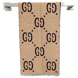 Gucci Cachecol de lã e seda jacquard GG Laranja
