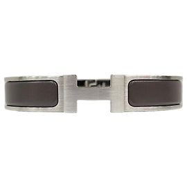 Hermès Clickashu Grecian Matte Silver-Plated Armband Silber