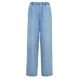 Prada Wide Denim Jeans Blue Blue
