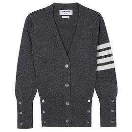 Thom Browne Kaschmir-Cardigan mit Streifen Schwarz
