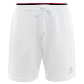 Thom Browne Bermudas de piqué de algodón loopback Blanco