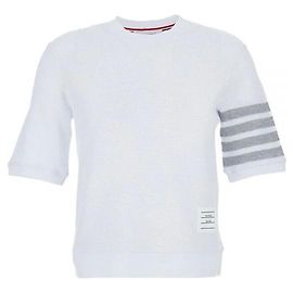 Thom Browne Texturiertes Piqué-Baumwoll-T-Shirt Weiß