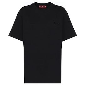 Gucci T-shirt en jersey de coton avec mors brodé Noir