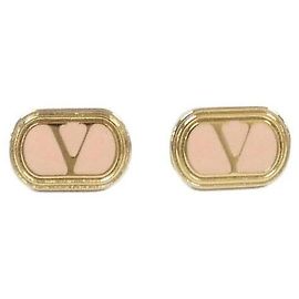Valentino Logo Oval-Ohrringe Pink