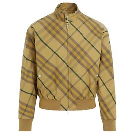 Burberry Check Cotton Bomber Jacket Golden