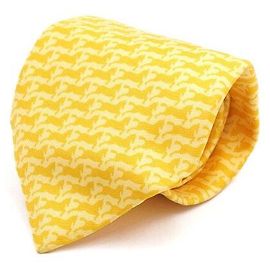 Hermès Gravata de seda amarela Amarelo
