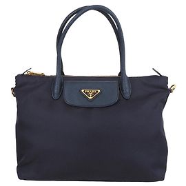 Prada Borsa Tote e a Tracolla in Pelle Saffiano Blu