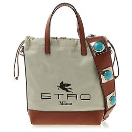 Etro White Cloth Bucket Bag White