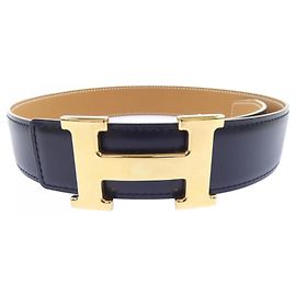 Hermès Cinto Reversível Hermes H 32mm Marrom Preto