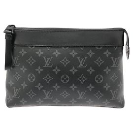 Borsa Louis Vuitton Monogram Eclipse Pochette Voyage Souple Nero