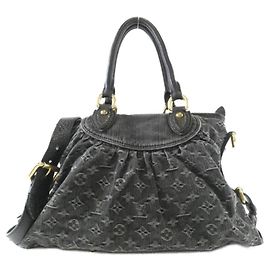 Louis Vuitton Monogram Denim Neo Cabby MM Handbag Black