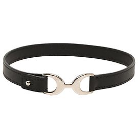 Bracciale Hermès Pavane Double Tour in pelle Swift nera e palladio Altro