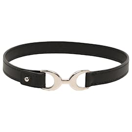 Bracelet Hermès Pavane Double Tour en cuir Swift noir et plaqué palladium Autre