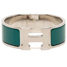 Bracelet Hermès Clic Clac H PM en émail vert large Autre