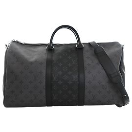 Louis Vuitton Gray Monogram Eclipse Reverse Keepall Bandouliere 50 Other