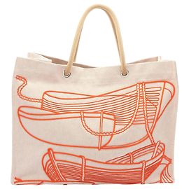 Hermès Beige Canvas Thalassa Tote Beige