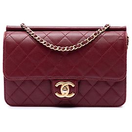 Chanel Red Medium Quilted Lambskin Crossing Times Flap Rosso Bordò