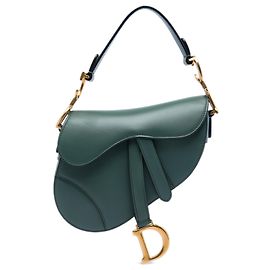 Bolsa Saddle Dior Mini em pele de vitelo lisa verde Verde Verde escuro
