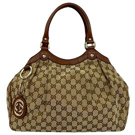 Gucci Sukey Tote Medium aus GG Canvas beige Beige