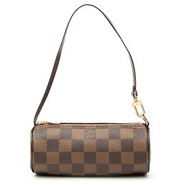 Louis Vuitton Brown Damier Ebene Papillon Pochette Marrone