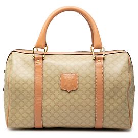Céline Bolsa Boston Celine Beige Macadam em lona revestida Bege