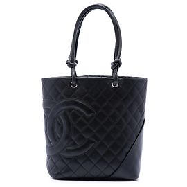 Chanel Black Medium Lambskin Cambon Ligne Tote Preto