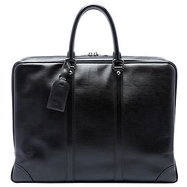 Louis Vuitton Black Epi Porte Documents Voyage Nero