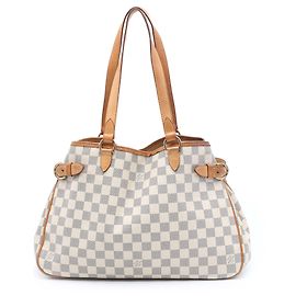 Louis Vuitton White Damier Azur Batignolles Horizontal Blanco