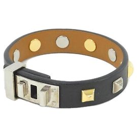 Hermès Pulseira com Pingente Mini Dog Clou Carre Hermes Preto