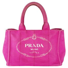 Bolsa Prada em lona Canapa rosa Rosa