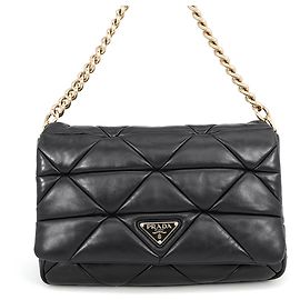 Prada Handbag System Patchwork Leather Black