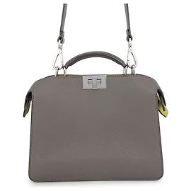 Fendi Peekaboo I.U Small Leather Handbag Brown