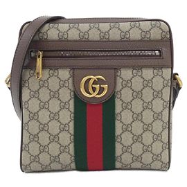 Bolsa de Ombro Gucci Ophidia Marrom Bege