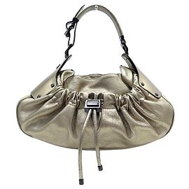 SAC A MAIN BURBERRY WARRIOR DRAWSTRING HOBO EN CUIR DORE GOLDEN AND BAG Doré