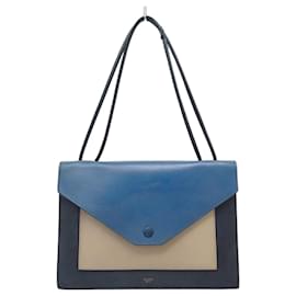 Céline CELINE POCKET MEDIUM HANDBAG IN TRICOLOR BLUE BEIGE BLACK LEATHER Other
