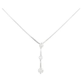 Autre Marque Diamantenhalskette PT900 PT850 Silber