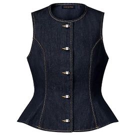 Louis Vuitton Signature Button Indigo Denim Top Indigo Blue Blue