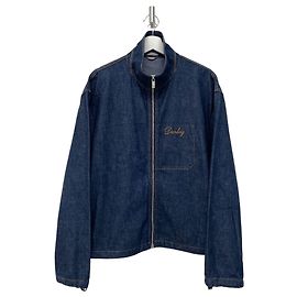 Dior Ring Embroidered Denim Bomber Jacket Blue