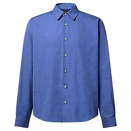 Louis Vuitton Langarmshirt mit besticktem Monogramm Regular Fit Blau