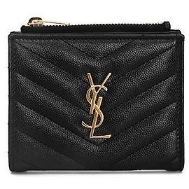 Saint Laurent Wallet Monogram Matelassé Black Black