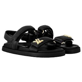 Louis Vuitton Sunset Flat Comfort Sandals Black Black